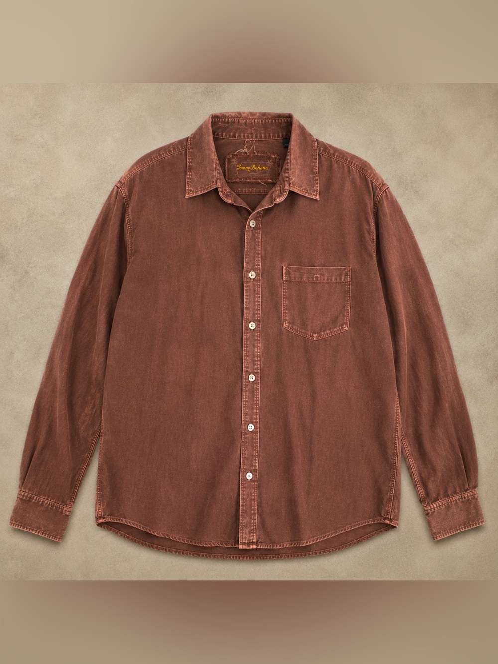 Tommy Bahama Rust-Brown Button-Down Shirt - Picture 2 of 7